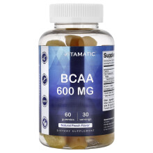 Vitamatic, BCAA, Abacate Natural, 600 mg, 60 Gomas (300 mg por Goma)