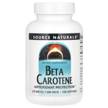Source Naturals, Beta Karotin, 7 500 mcg (25 000 IU), 250 Softgels