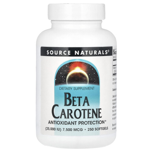 Source Naturals, Βήτα Καρότινη, 7,500 mcg (25,000 IU), 250 Softgels