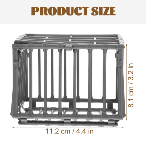 OUNONA cușcă miniaturală pentru urși, plastic, gri, 2 bucăți 1