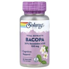 Solaray, Vital Extracts, Bacopa, 100 mg, 60 VegCaps