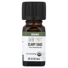 Aceite Esencial Puro, Salvia Claria Orgánica, 0.25 onzas (7.4 ml)