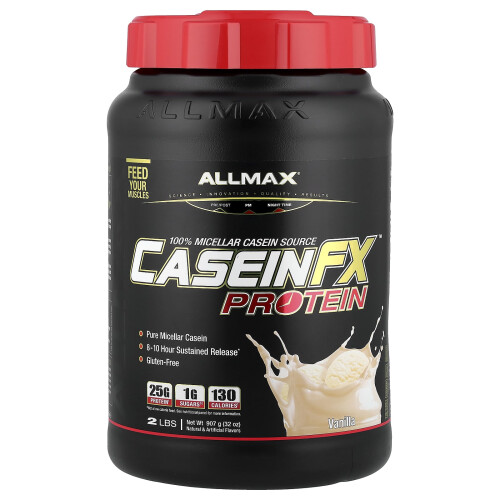ALLMAX, CaseinFX, 100% Casein Micellar Protein, Vanilla, 2 lbs. (907 g)