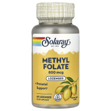 Solaray, Methyl-Folsäure, Zitrone, 800 mcg, 60 Zungenlutschtabletten