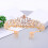 Tiara de cristal rosa com pentes para mulheres 4