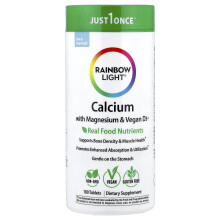 Rainbow Light, Wapno z Magnezem i Wegan D3+, 180 Tabletek