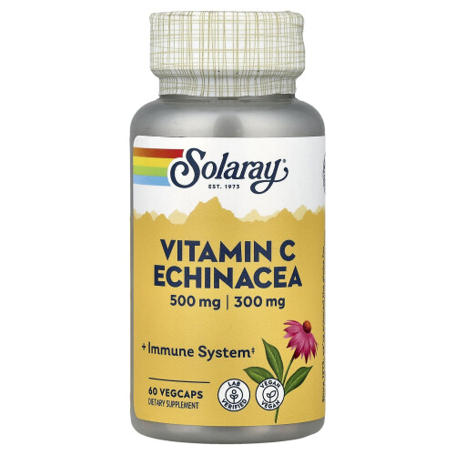 Solaray, Vitamine C Echinacea, 60 VegCaps
