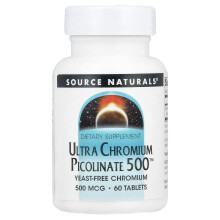 Source Naturals, Ultra Chromanickelpikolinat 500, 500 mcg, 60 Tabletten