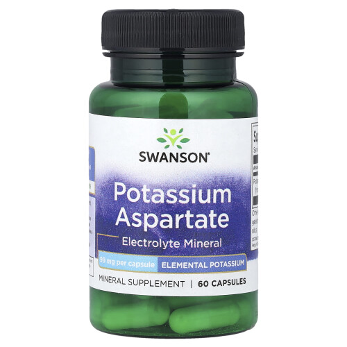 Aspartato de Potasio de Swanson, 99 mg, 60 Cápsulas