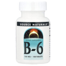 Source Naturals, B-6, 100 mg, 100 Tabletiek