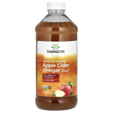 Swanson Vinagre de Manzana Cido Orgánico con Madre, 16 fl oz (473 ml)