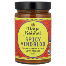 Maya Kaimal, Vindaloo Picante, Molho de Simmer Índio, Picante, Zesty Coco e Chili, 12.5 oz (354 g)