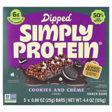 Simply Protein, Eingelegte Snack-Bars, Kekse & Sahne, 5 Bars, 0.88 oz (25 g) pro Stück