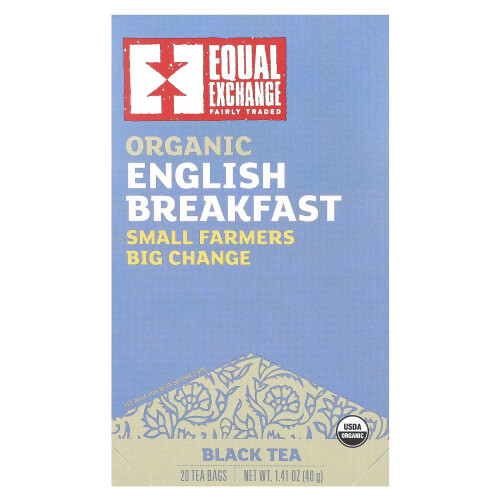 Equal Exchange, Tè Nero Inglese, 20 Buste di Tè, 1,41 oz (40 g)