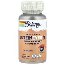 Solaray, LuteinEyes 18, Mit Bilberry & Blaubeer, Dreifach-Stärke, 60 VegCaps