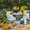 Capas de almofada decorativas para exterior com padrão geométrico amarelo e azul, 40x40 cm (16x16 polegadas). 5