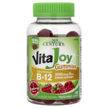 21st Century, VitaJoy Gummies, B-12, Extra-Stärke, Himbeere, 3.000 mcg, 90 Gummies (1.500 mcg pro Gummy)