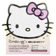The Creme Shop, Hello Kitty, Ready To Glow!, Tisknutý esenciální krásný listový mask, 1 List, 0.88 oz (25 g)