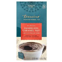 Teeccino, Gerookte Kruiden Thee, Dandelion Caramel Nut, Koffievrij, 25 Theezakjes, 5.3 oz (150 g)
