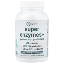 Micro Ingredients, Super Enzymes+, 240 Vegetarian Capsules