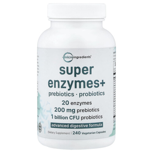 Micro Ingredients, Super Enzymes+, 240 Vegetarian Capsules