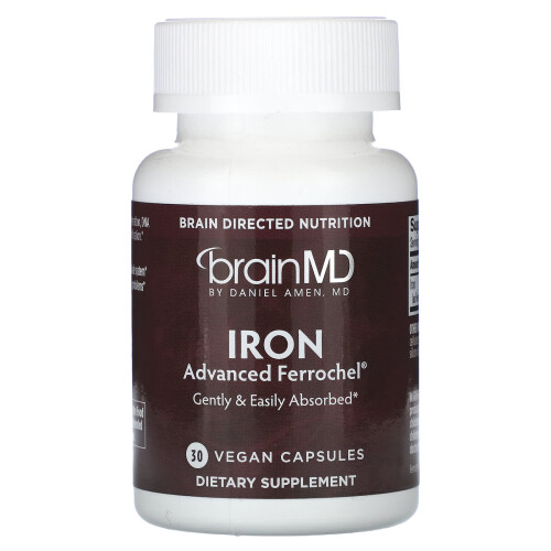 BrainMD, Ferro, 30 Capsule vegane