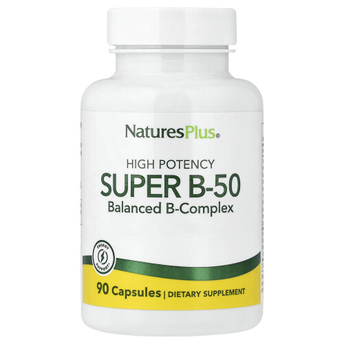 NaturesPlus, Super B-50, Hög Potens, 90 Kapslar