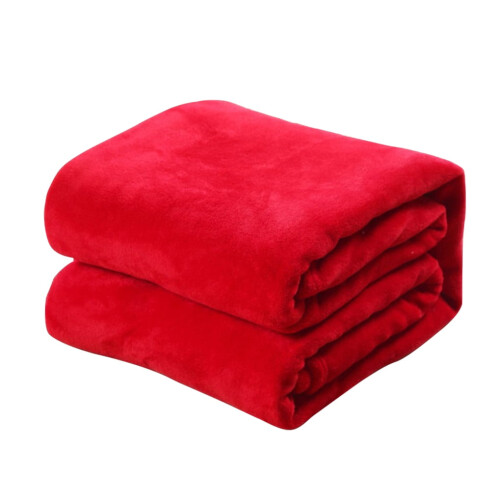 Soft Red Solid Color Flannel Blanket for Comfortable Warming and Stylish Home 2