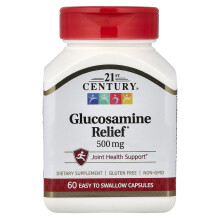 21st Century, Glucosamine Verlichting, 500 mg, 60 Gemakkelijk Om Te Slikken Capsules