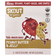 Skout Organic, Bars Snacków dla Dzieci, Mleko orzechowe & Dżem, 6 Sztuk, 0,85 oz (24 g) Każdy
