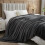 Super Soft Flannel Throw Blanket, Dark Grey 5