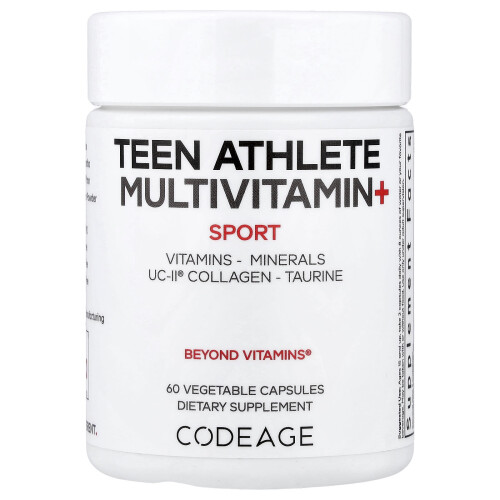 Codeage, Deporte, Multivitamínico Adolescente+, 60 Cápsulas Vegetales