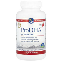 Nordic Naturals, ProDHA, Strawberry, 500 mg, 120 Soft Gels (250 mg per Soft Gel)