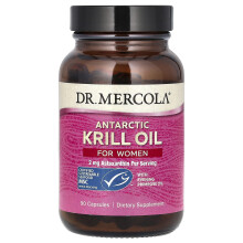 Dr. Mercola, Antarktický ropucha olej s večerovými jitrocelovými oleji pro ženy, 90 kapslí
