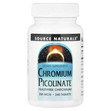 Source Naturals, Chromian pikolnat, 200 mcg, 240 tabletek