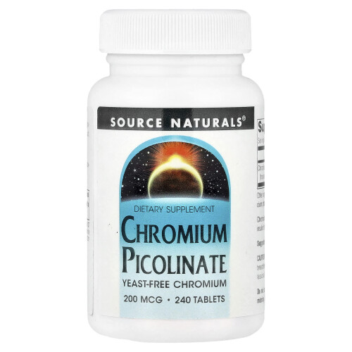 Source Naturals, Chromian pikolnat, 200 mcg, 240 tabletek