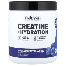 Nutricost, NutraCost, Performance, Creatin + Hydratation, Blauer Himbeeren, 9,3 oz (261 g)