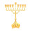 Hemresa 9-grenars guld Hanukkah Menorah 2