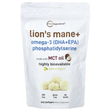 Micro Ingredients, Levandulové Hnědé + Omega-3 (DHA+EPA) Fosfatidylserin, Citron, 240 Softgels