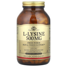 Solgar, L-Lisina, Libre de Forma, 500 mg, 250 Cápsulas Vegetales