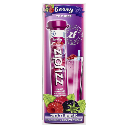 Zipfizz, Ενεργειακό Ποτό Μίγμα, Φράουλα, 20 Τυμπάνια, 0.39 oz (11 g) Κάθε