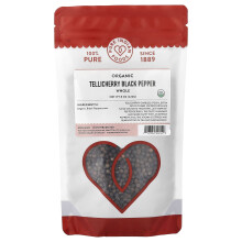 Pure Indian Foods, Ekologisk Tellicherry Svartpeppar, Hela, 8 oz (226 g)