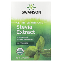 Swanson, Gecertificeerd Biologische Stevia Extract, 75 Paden