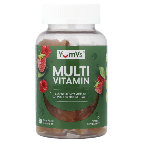 YumV's, Multi Vitamin pro Dospělý, Raspberry, 60 Jelly Vitamínů