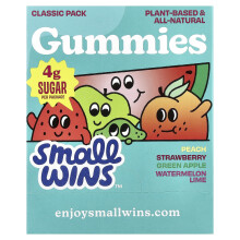 Enjoy Small Wins, Gummies, Classic Pack, Peach, Strawberry, Grøn Apple, Vandmelon, Lime, 6 Pak, 1,8 oz (50 g) Hver