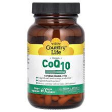 Country Life, vegan CoQ10, 100 mg, 60 vegane Kapseln