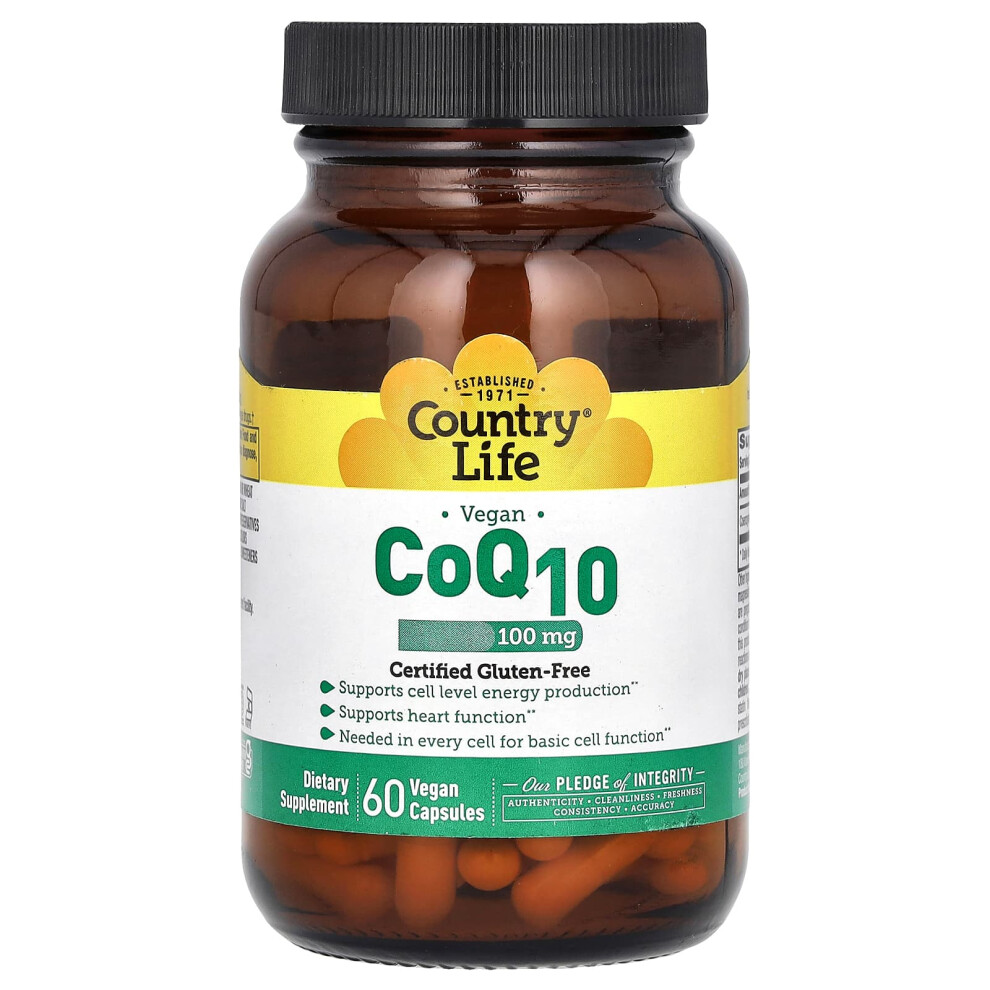 Country Life , Vegan Coq10, 100 Mg, 60 Vegan Capsules
