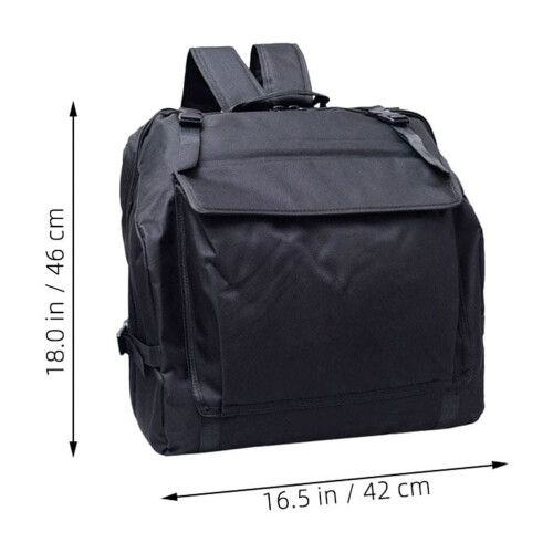 Bolsa para acordeão FRCOLOR compatível com baixos de 48/60/72 polegadas, preta, com bolsos e acessórios. 1