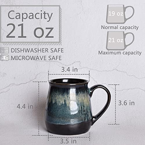 Κλασική στρογγυλή κεραμική κούπα καφέ 21oz 1