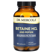 Dr. Mercola, Betain-HCL und Pepsin, 650 mg, 90 Kapseln